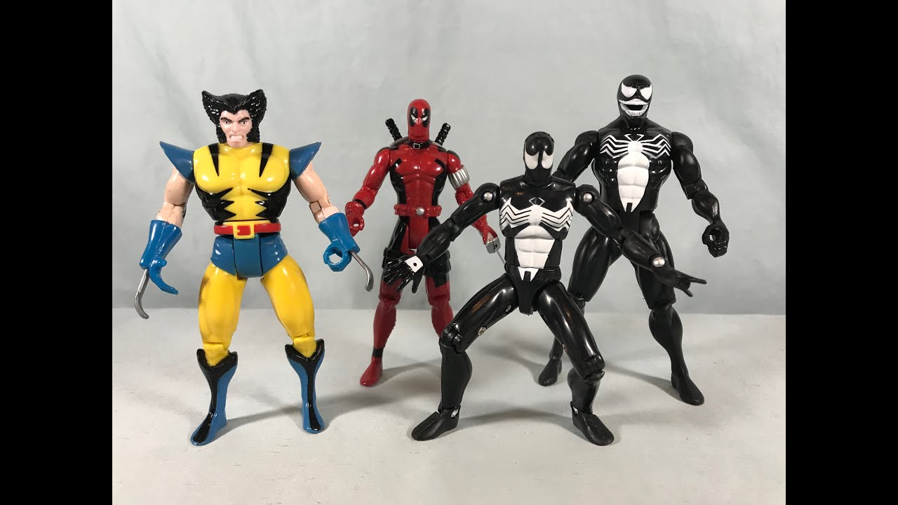 Toy Biz Marvel Hall of Fame 1996 - Wolverine, Deadpool, Spider-Man & Venom Review