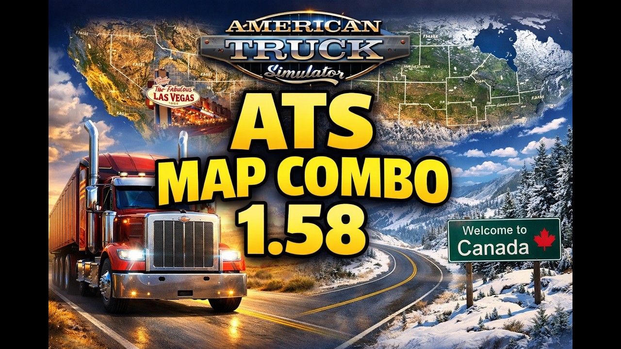 ATS Map Combo 1.58 mit 39 Mods