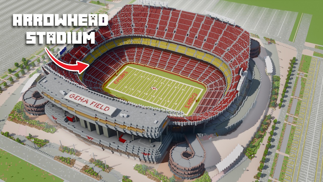 Building ARROWHEAD STADIUM in Minecraft!