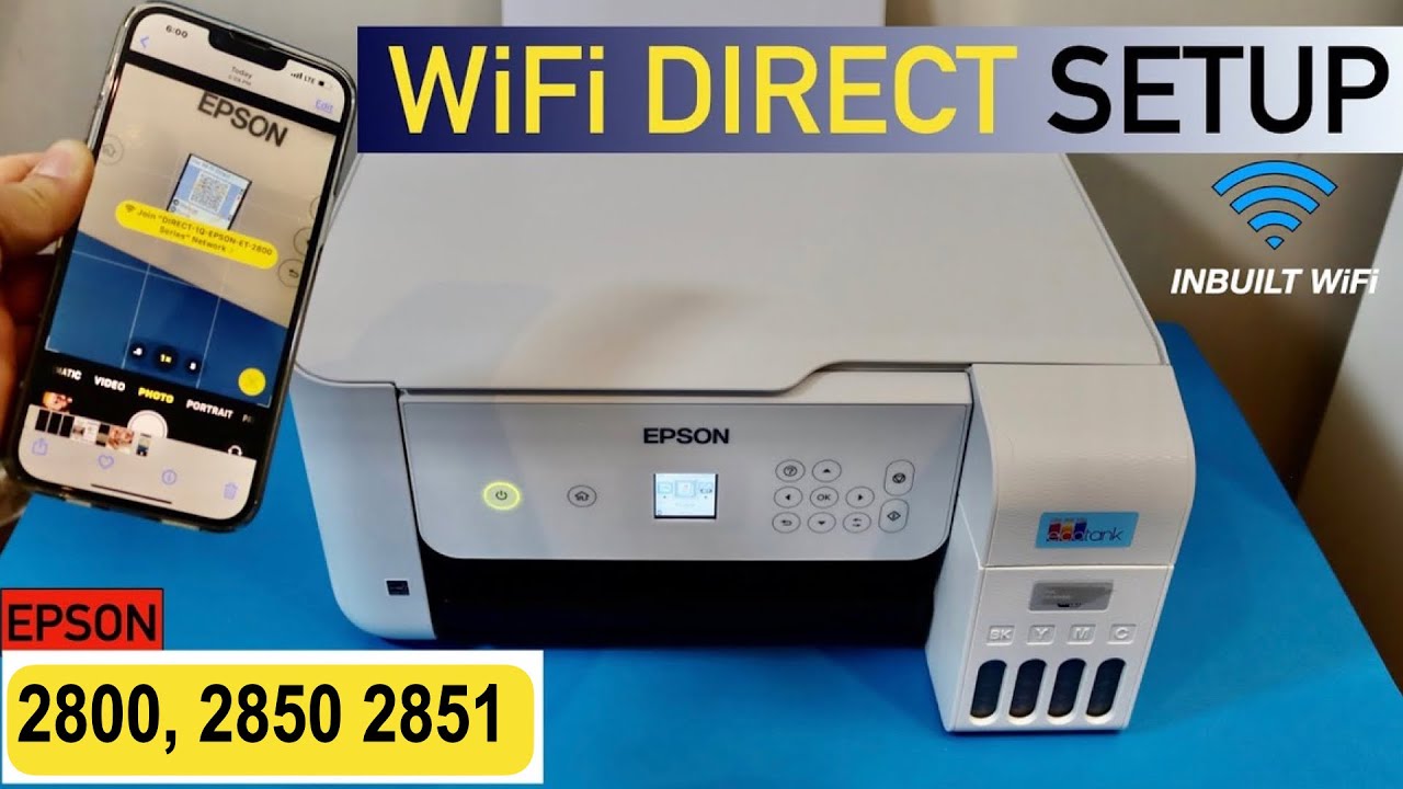 Epson EcoTank ET-2800, ET-2850, ET-2851 Прямая настройка Wi-Fi.