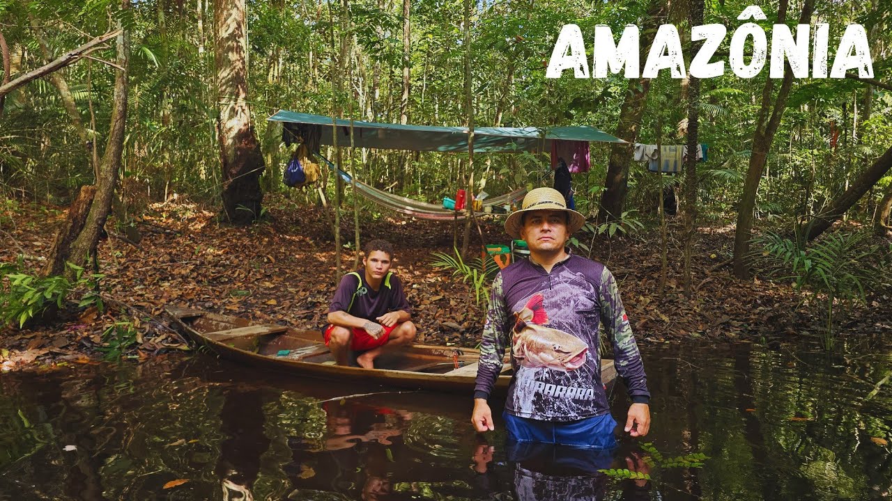 🏕🎣2 DIAS e 1 NOITE de ACAMPAMENTO na Margem de um RIO DE IGAPÓ / Pescamos de MERGULHO