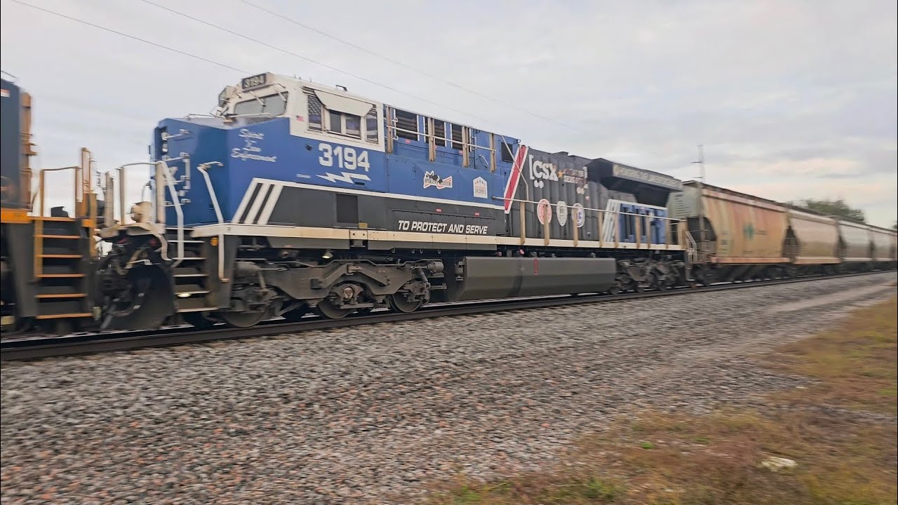 FINALLY! CSXT #3194 “Spirit of Our Law Enforcement” -B241 Dawn Chase DadeCity to Richland (01/15/26)