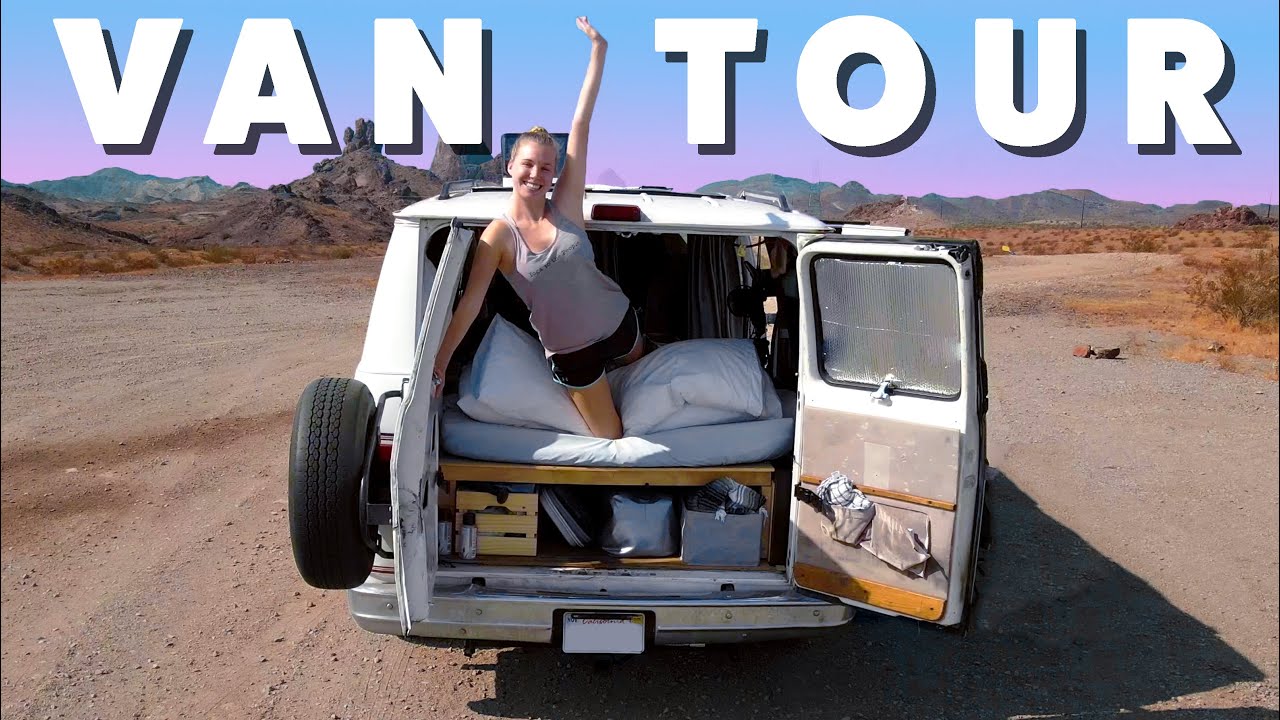 CAMPER VAN TOUR 2020 || CUSTOM CONVERTED 1995 GMC VANDURA - FULL TIME VANLIFE COUPLE