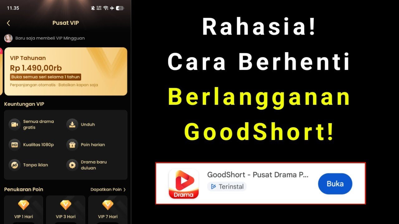 Cara Berhenti Berlangganan GoodShort | Cara Stop Langganan Vip Premium GoodShort 