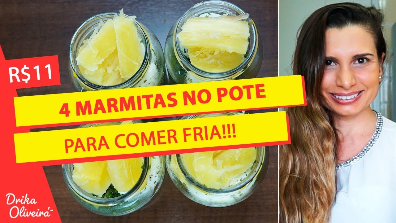 R$11-MARMITA FITNESS no POTE para COMER FRIA/ NÃO precisa ESQUENTAR/ Receita vegetariana -ovo #Ep.41