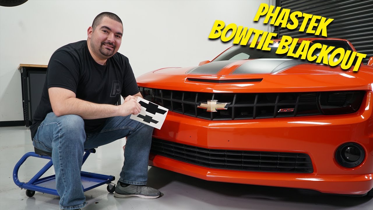 2010-2013 Camaro Vinyl Bowtie Blackout Kit - Phastek Installation