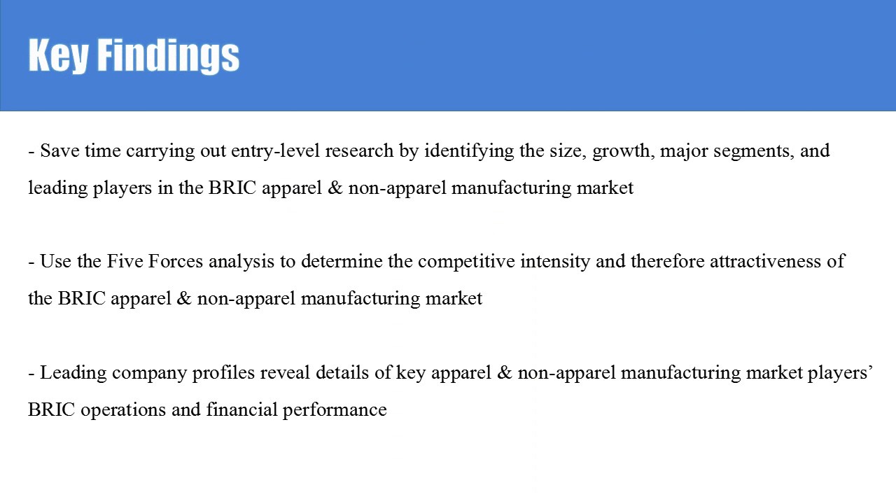 Apparel and Non Apparel Manufacturing Industry in India