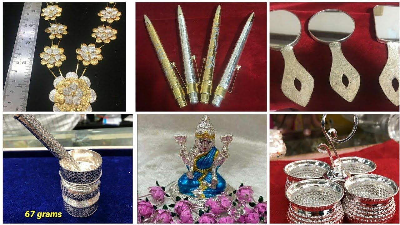 Latest Silver Pooja Items Collection With Weight & Address|Silver Pooja Gift Items Collection