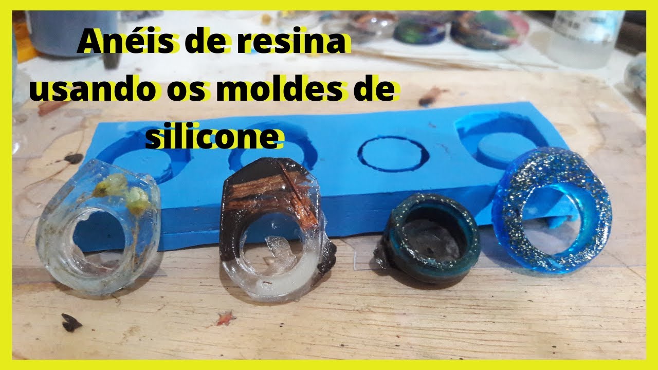 Fazendo Anéis de resina, usando os moldes de silicone,  veja o resultado..