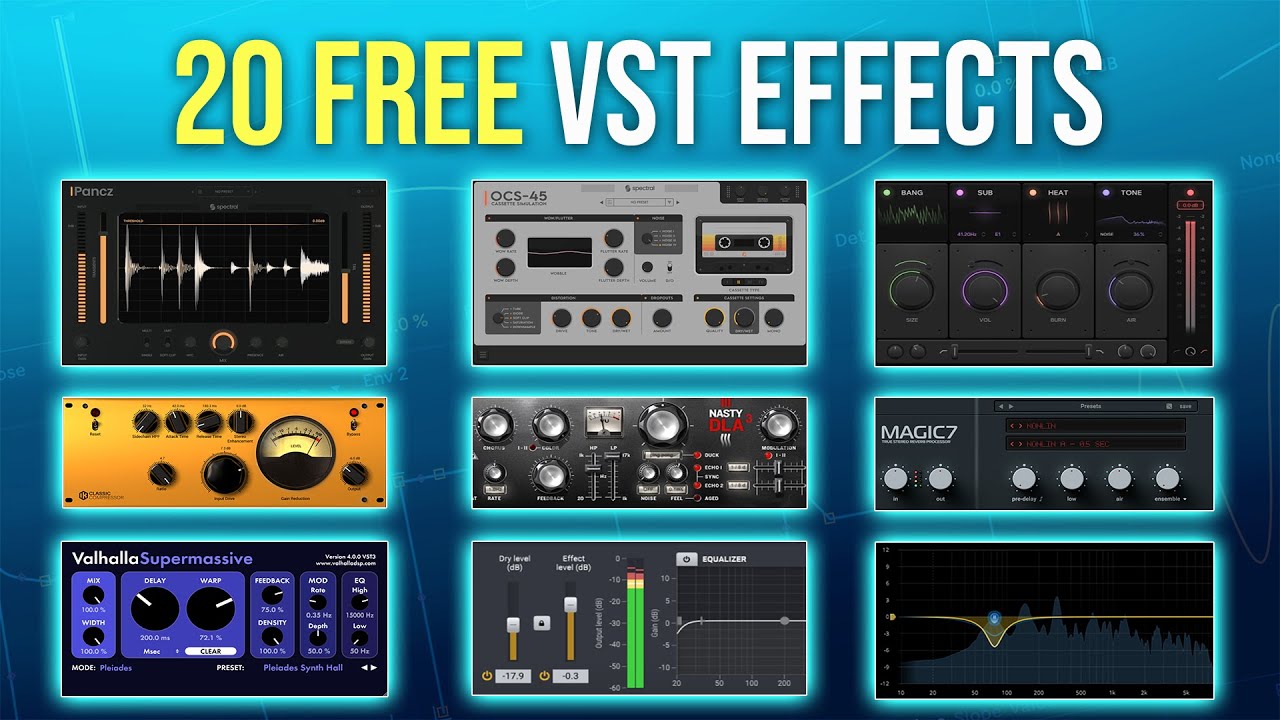 Top 20 FREE VST Effects in 2025 (Reverb, Distortion, Compression & More)