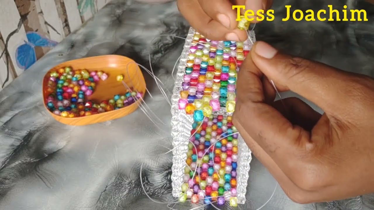 EASIEST way to make a UNIQUE designed handmade BEADED BAG//DIY Beaded Bag//DIY TUTORIAL