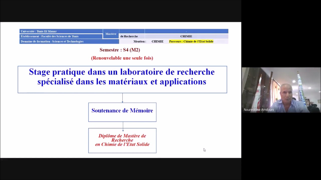 Master Recherche Chimie de l'Etat Solide - FST Août 2020