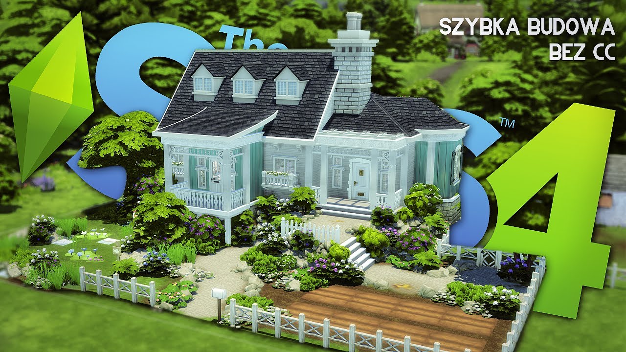 Wiejska sielanka - mały parterowy dom dla simów, The Sims 4 szybka budowa, bez modów, Mrs Scarlett