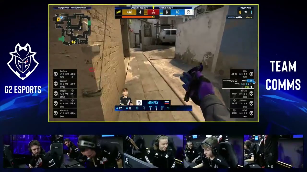 G2 teammate reaction to m0NESY's RIDICULOUS AWP clutch! Wow OMG