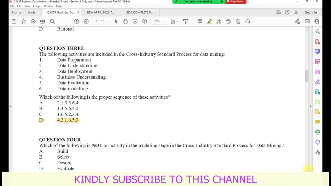 BUSINESS DATA ANALYTICS(BDA)- AUG 2023 THEORY ANSWERS