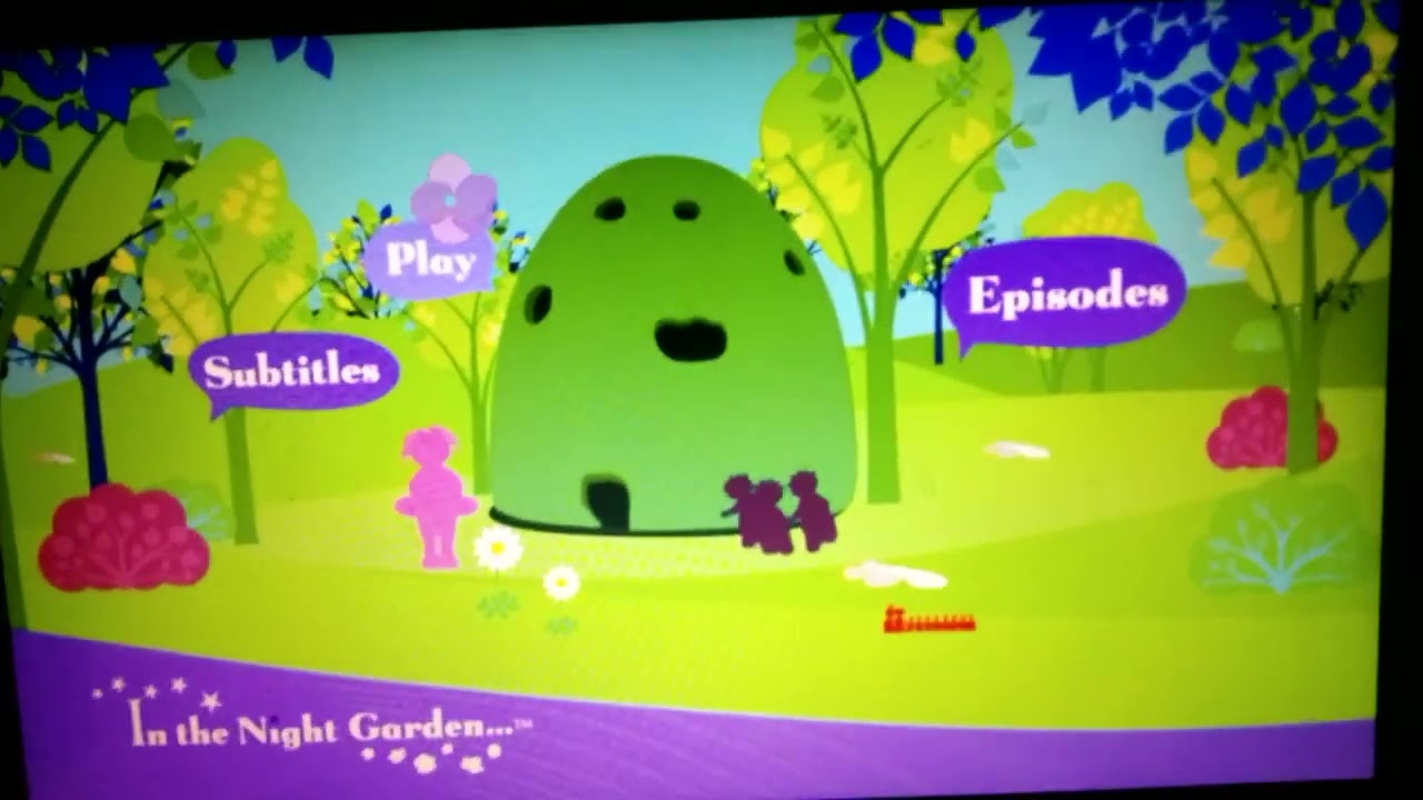 dvd menu walktrough in the night garden what lovely music UK DVD 2012