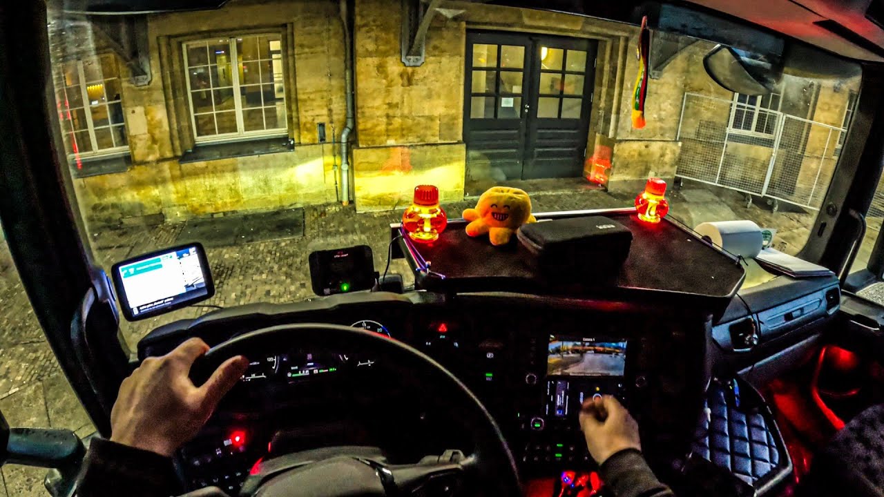 ASMR 🇩🇪 POV Truck Driving Scania R500 | Leipzig City Center, Crazy Unloading Places | 4k HD |