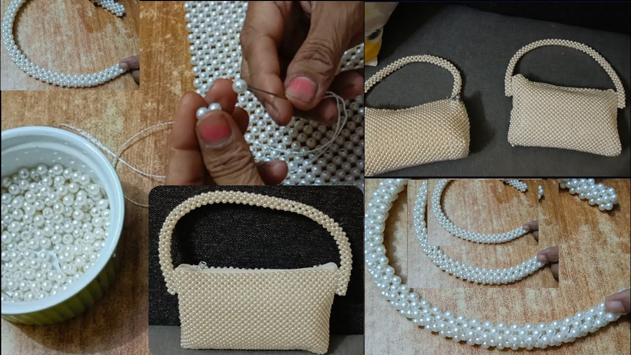 मोती के पर्स बनाए,हैंडल लाइनिंग फिनिशिंग कैसे दे make beads purse handle lining n finishing touch
