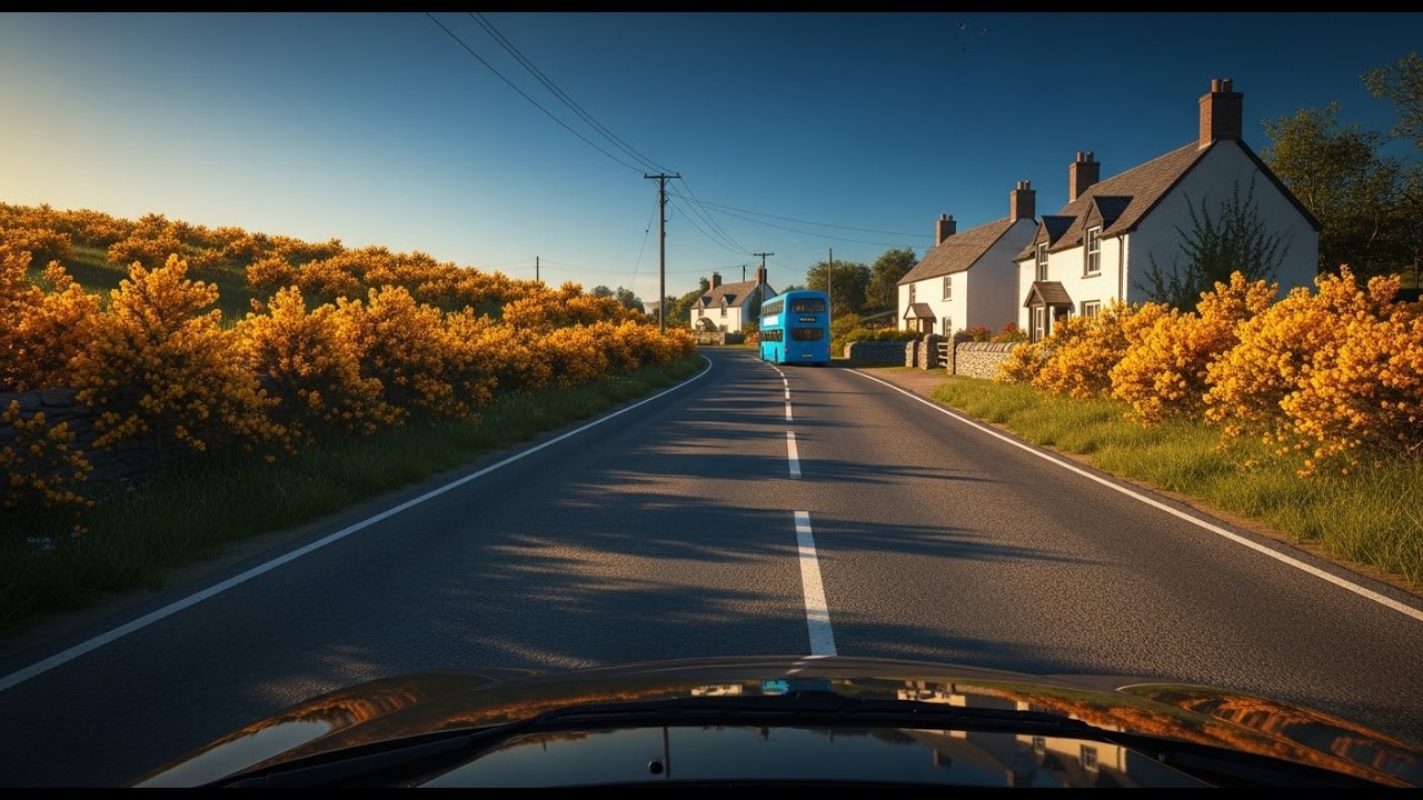 Countryside Road Trip Dash Cam 🚗 | Scenic Drive Past Roadside Houses & Rural Roads | 4K