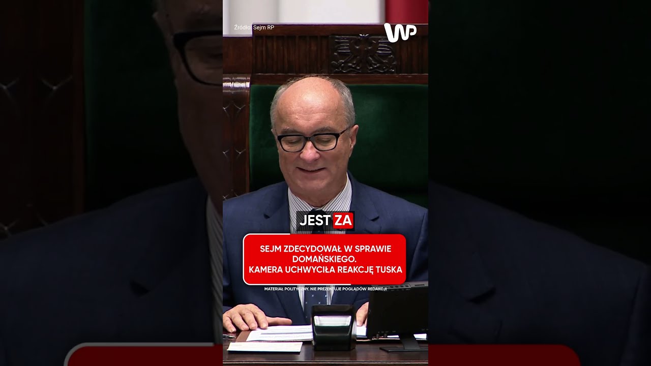 Sejm zdecydował w sprawie Domańskiego. Kamera uchwyciła reakcję Tuska