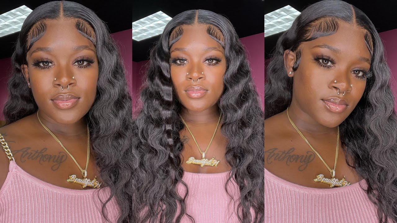 SOFT CRIMPS ON BODY WAVE HAIR 😍 Middle Part & Baby Hairs 😍| Ashimary Hair 🖤