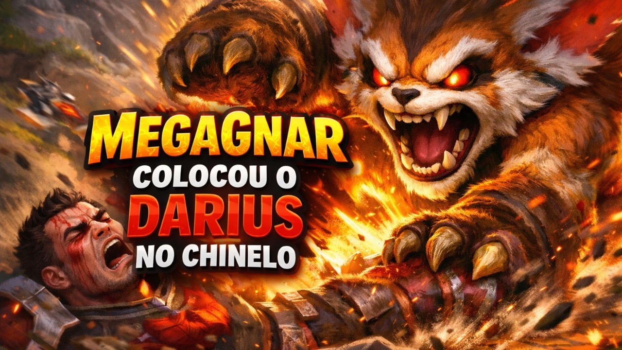 Gnar colocando darius no chinelo