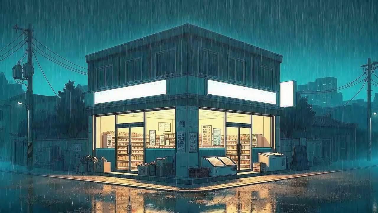 Rain Sounds plus Lofi for Study in a Peaceful Korean Night Ambience to Stay Focused 😌