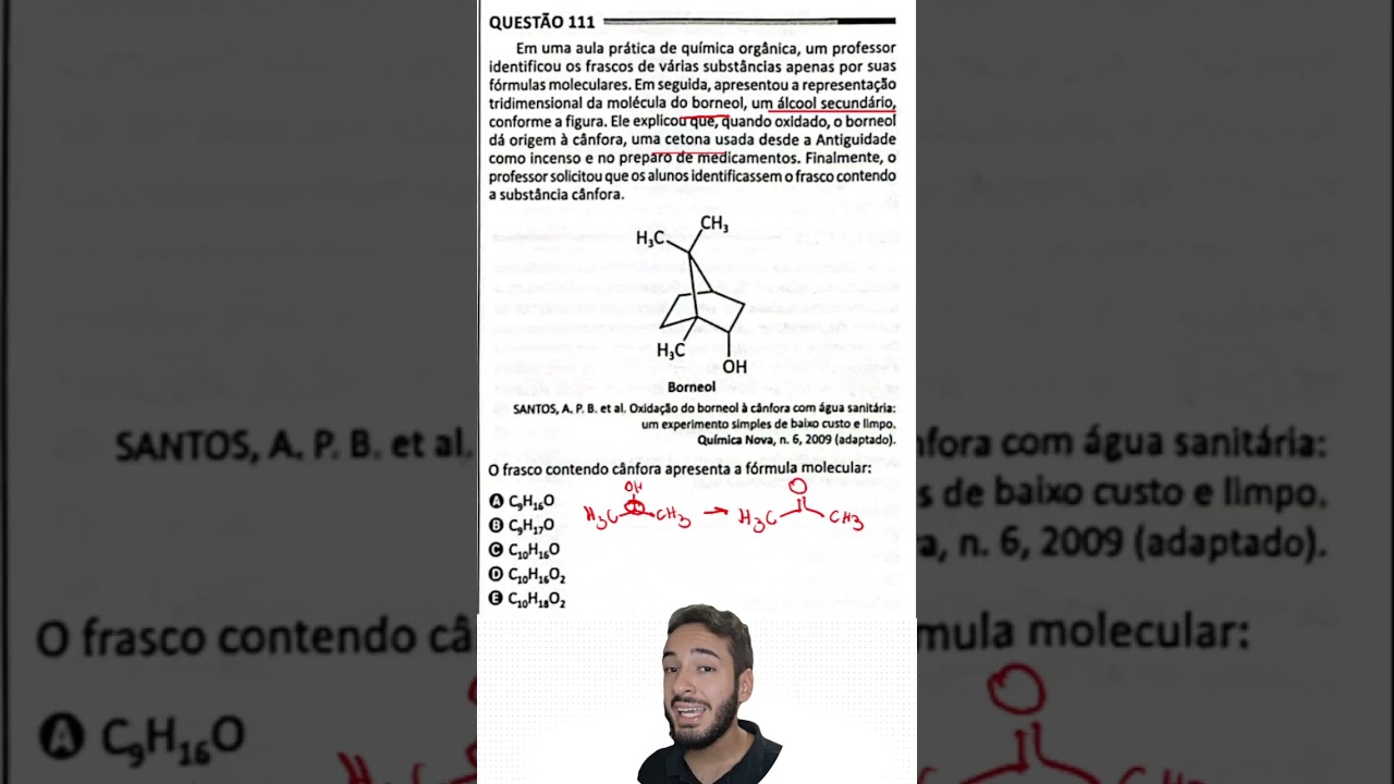 📝 QUESTÃO 111 QUÍMICA - ENEM 2025, CADERNO CINZA#enem #quimica #vestibular