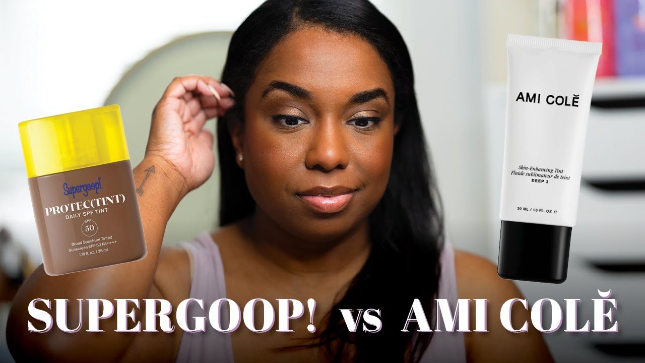 SUMMER SKIN TINT REVIEW  Supergoop! Protec(tint) Skin Tint 46N vs Ami Colé Tinted Moisturizer Deep 2
