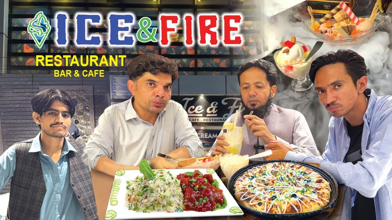 Exploring Ice & Fire Restaurant in Satellite Town, Quetta | Smoke Ice Cream, Pizza & Shashlik Rice
