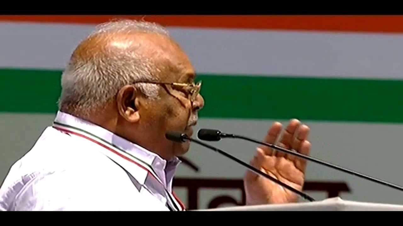 Former Speaker of Kerala Assembly- AC Jose addressing AICC Session in New Delhi