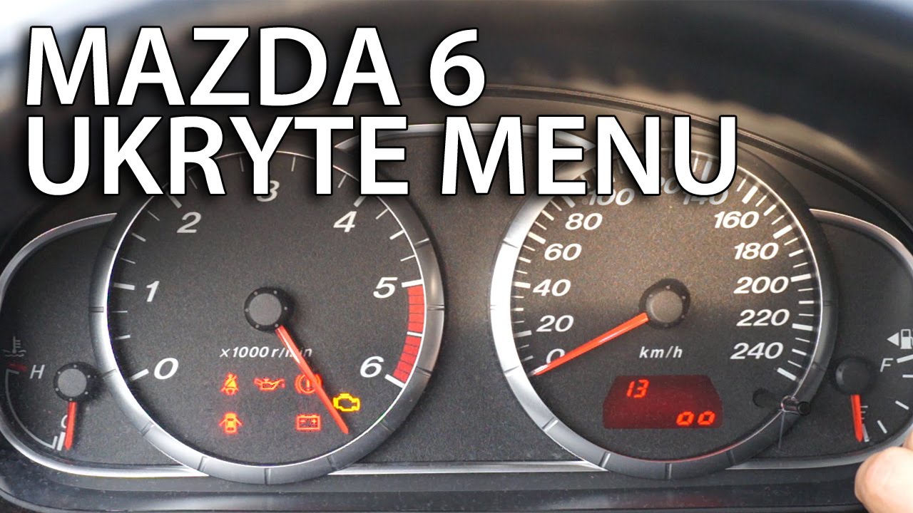 Mazda 6 ukryte menu zegarów, test wskazówek, tryb serwisowy, diagnostyka