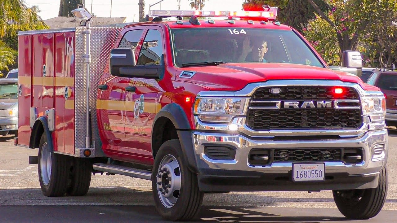 LACoFD *NEW* Squad 164 & Falck Ambulance Transporting