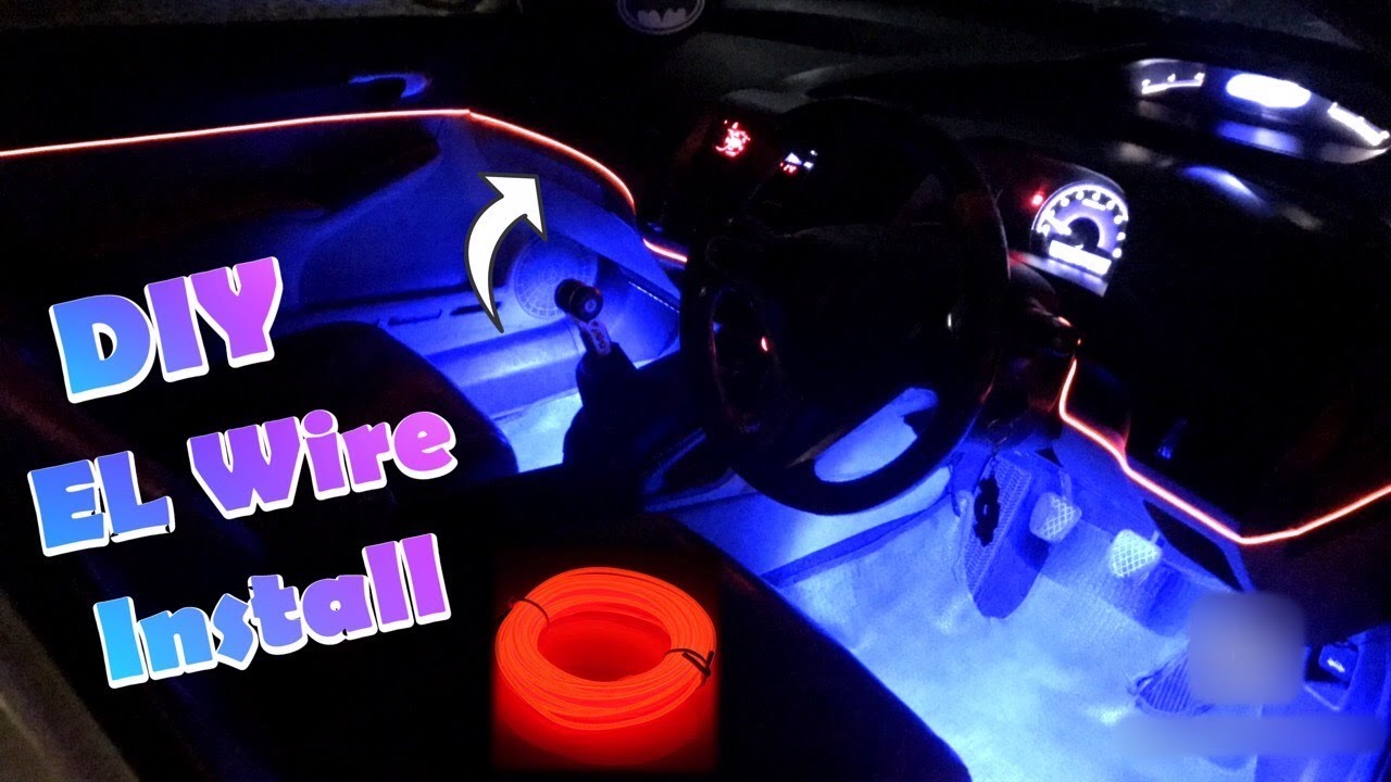 How to install EL wire (ambient light) - Ep 25 of Honda Civic DIY modification series by Preet Singh