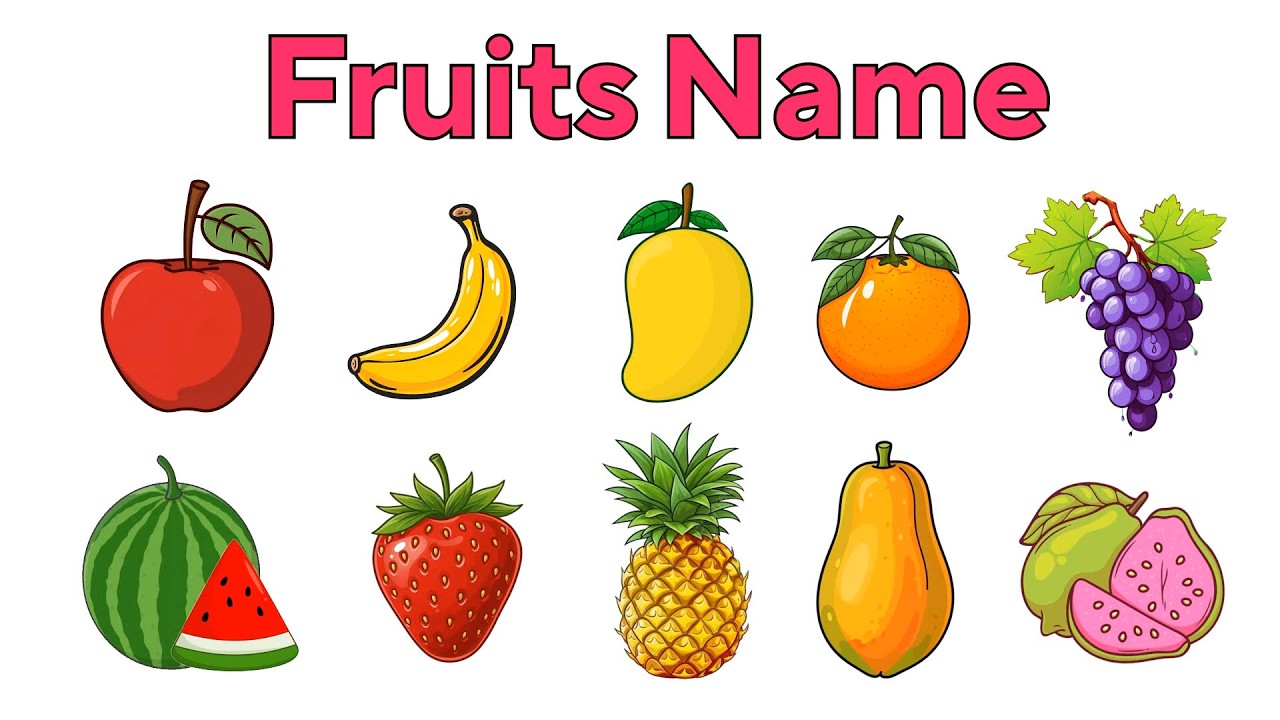 FRUITS NAME for Toddlers ｜ First Words for Babies ｜ Learning Videos for Kids ｜ English Vocabulary