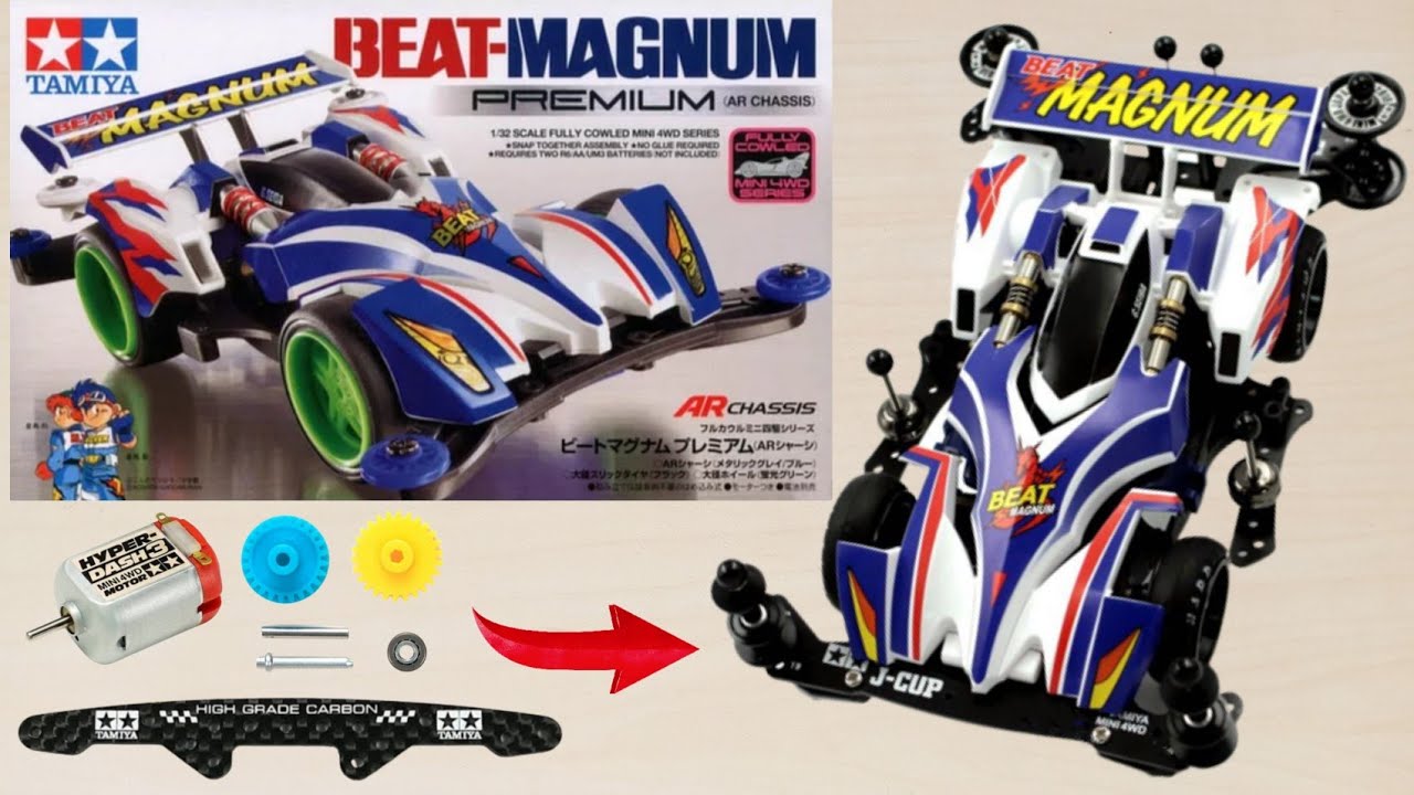 Unboxing Mainan Tamiya Beat Magnum | Cara Merakit Tamiya Mini 4WD Mobil Balap Tamiya Let's & Go