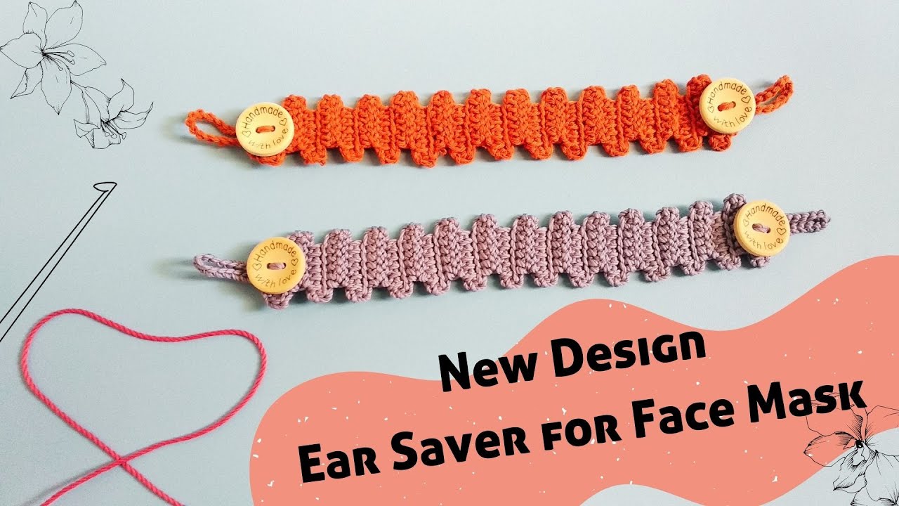NEW 😍 DIY EAR SAVER FOR FACE MASK || CROCHET MASK CONNECTOR FOR BEGINNER #viral #video #tutorial