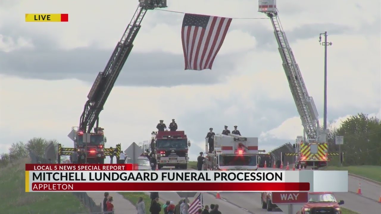 Funeral Procession for Fallen Firefighter Mitch Lundgaard