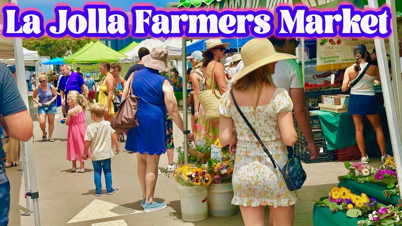 La Jolla Farmers Market Walking Tour ☀️ [4K]