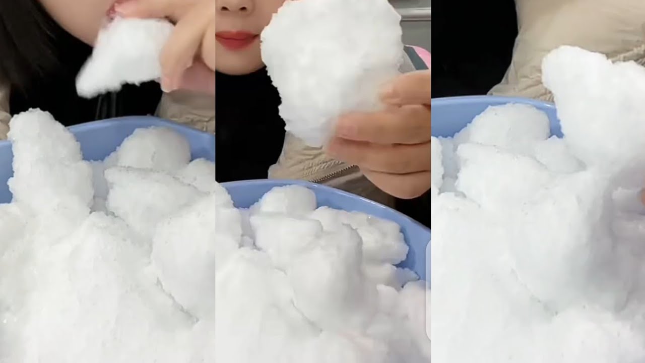 SHAVEDICE SOFTICE POWDERY ICE 🧊ASMR SQUEAKY SOFT ICE BITES 🥶ICE EATING VIDEO🧊