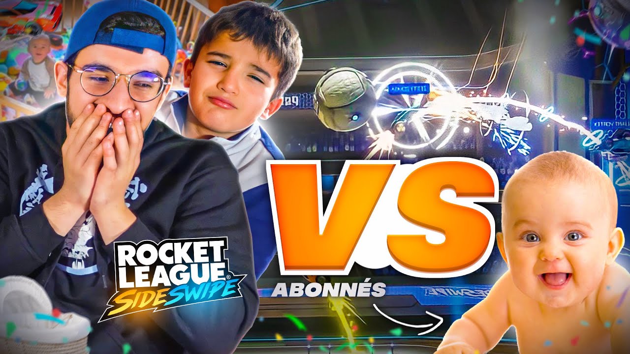 MON PETIT FRERE DEFI VOS PETITS FRERES SUR ROCKET LEAGUE SIDESWIPE ! 1 victoire = surprise !