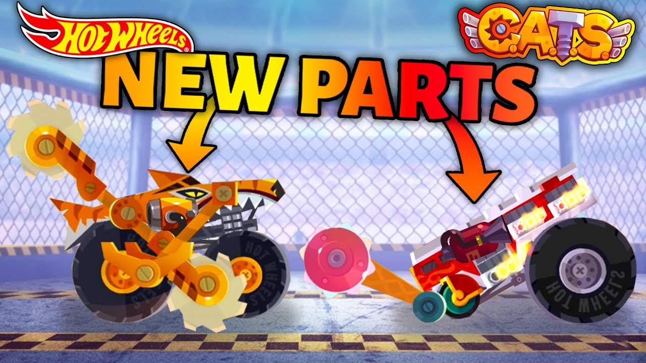 C.A.T.S NEW HOT WHEELS PARTS GAMEPLAY! TIGER SHARK & 5 ALARM - Crash Arena Turbo Stars