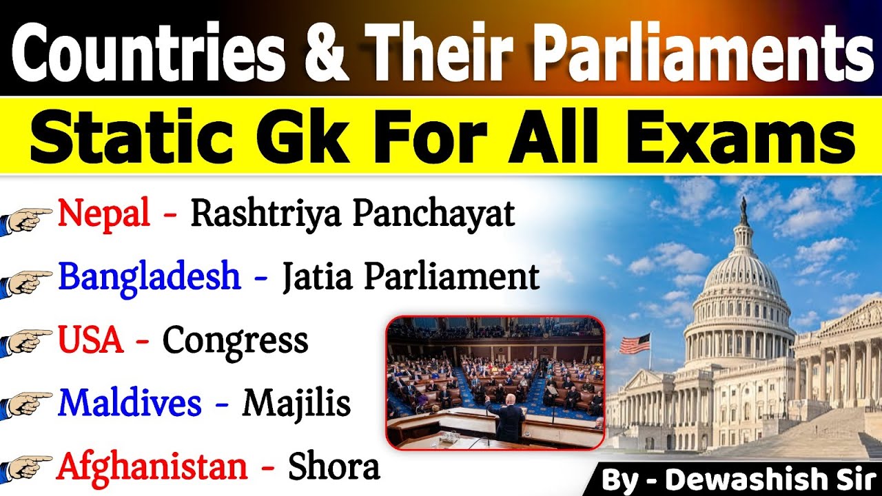 Countries & Their Parliaments | प्रमुख देशों की संसद के नाम  | Static GK Trick | Dewashish