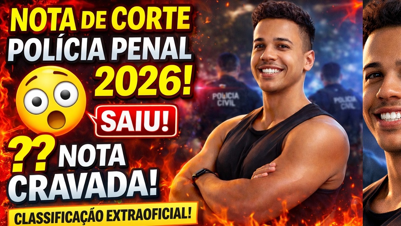 🚨 NOTA DE CORTE POLÍCIA PENAL 2026 CRAVADA! SAIU! 🔥 Classificação Extraoficial e Análise Final!