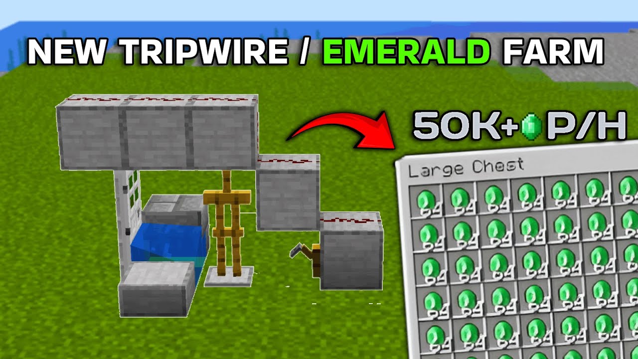 Minecraft 1.21+ Easy Tripwire Hook & Emerald Farm Tutorial (Hindi)