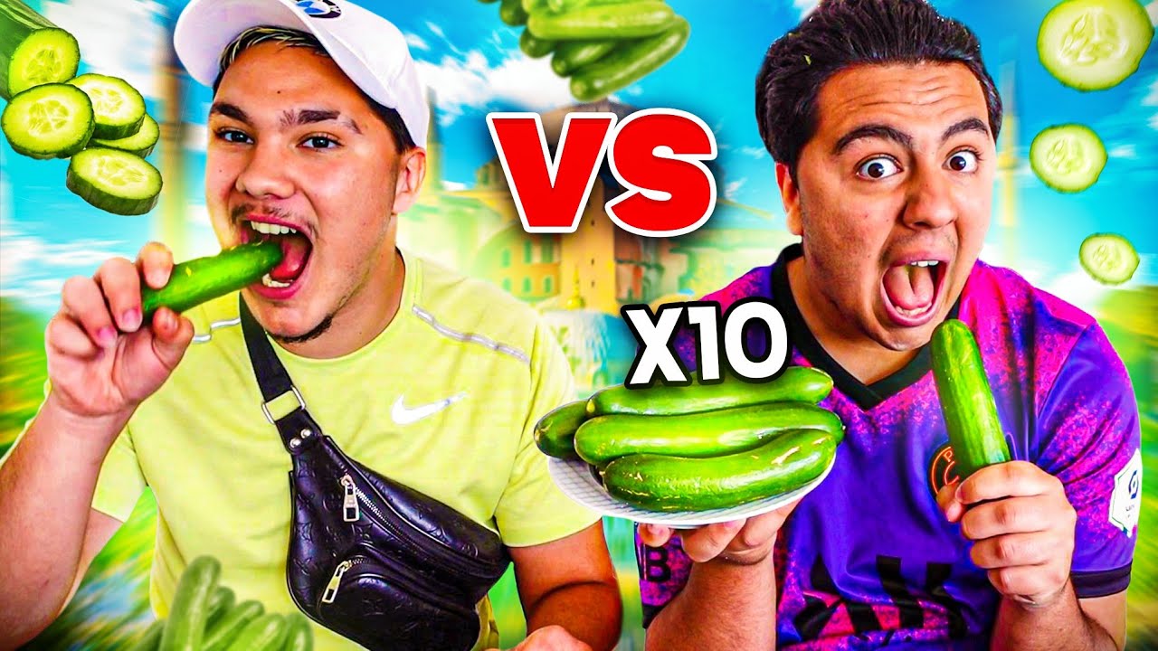 LE PREMIER QUI TERMINE LES 10 CONCOMBRES GAGNE ! *GROS CLASH MDR*