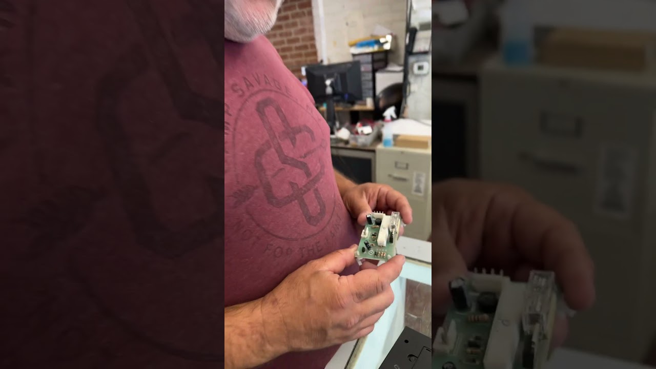 robert evaluating a circuit board for a stark mig 100 welder