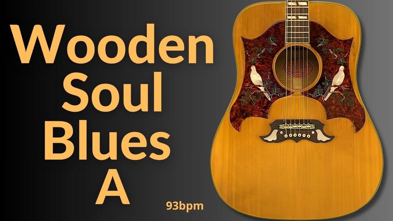 Wooden Soul Acoustic Blues Guitar Backing Track in A Major l BT 681