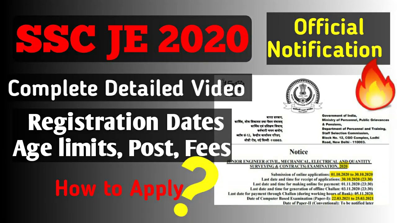 SSC Junior Engineer 2020 Job Notification | Complete Video | Civil, Mech, Elect|Engineering Treasure