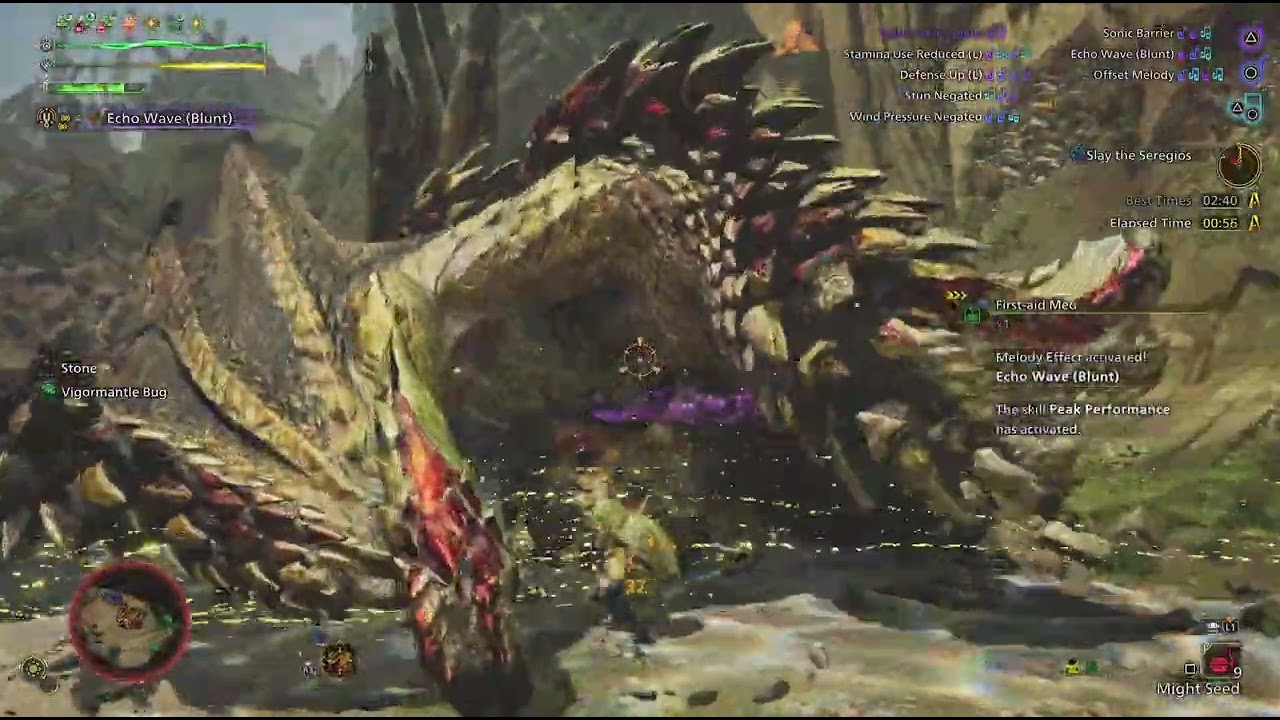 【MHWilds/PS5】Challenge Quest Seregios / Boundless Blades Hunting Horn Solo 1'52
